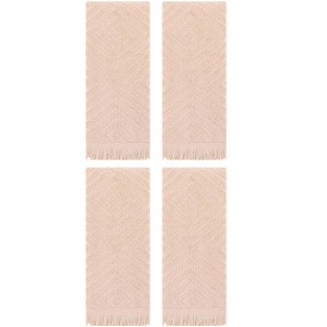 REGALWOVEN 4 Pcs Bathroom Cotton Soft and Absorbent Geometric Decorative Hand Towel 13" x 29" - 1 of 4