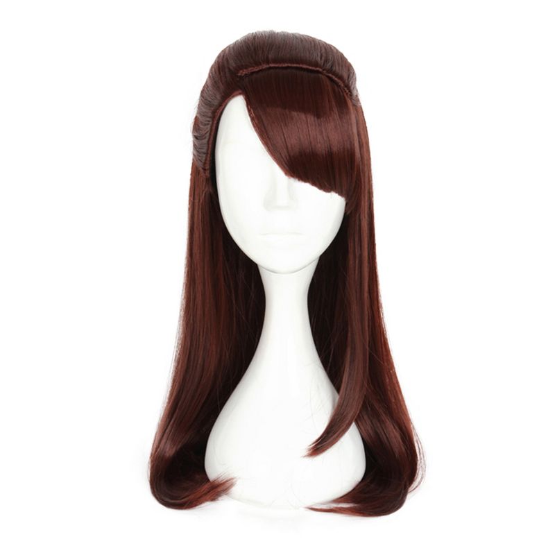 Unique Bargains Women's Wigs 26" Red Brown with Wig Cap, 1 of 7