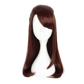 Unique Bargains Women's Wigs 26" Red Brown with Wig Cap
