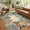 Washable Jungle Animal Print Living Room Rugs, Ultra Thin Soft Forest Bedroom Carpet, Botanical Print Dining Room Floor Cover - 2 of 4