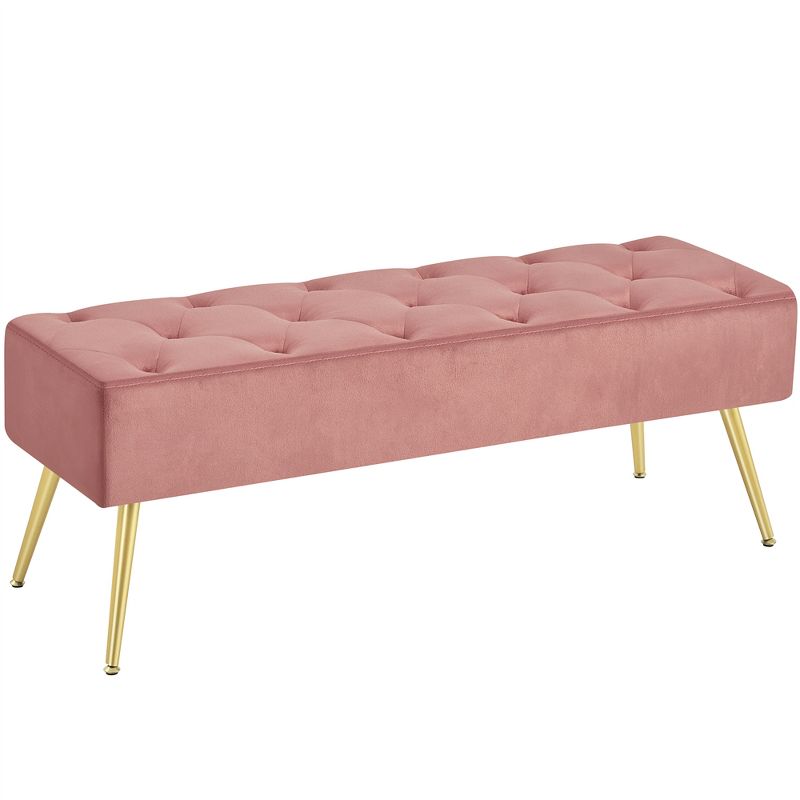 Yaheetech Modern Upholstered Button-Tufted Ottoman Footstool Bench for Bedroom, 1 of 9
