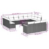 vidaXL 14 Piece Patio Sofa Set with Cushions - Black and Cream With Table - 3 of 4