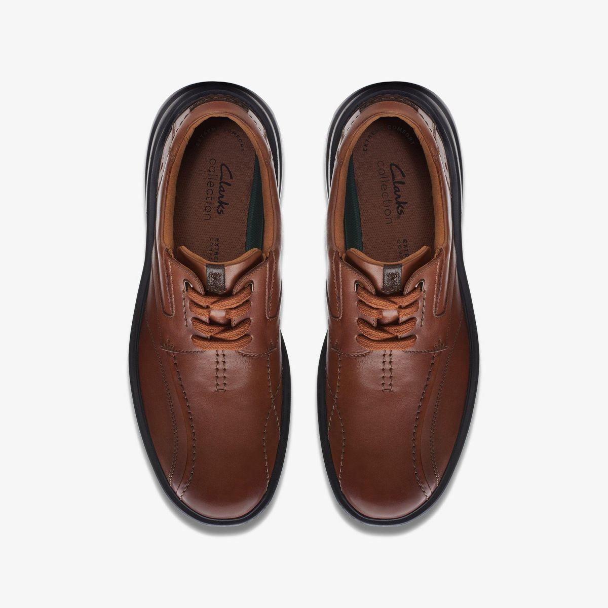 Clarks Mens Gessler Lace Dark Tan Leather Shoes - thumbnail 6