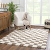 Hauteloom Atira Living Room, Bedroom Area Rug - Contemporary - Plush Pile - Cream, Brown - 6'7" x 9'6" - 2 of 4