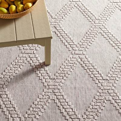 Gray 9' x 12' Synthetic Flat Woven Indoor/Outdoor Rug