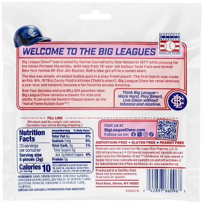 Big League Chew Cotton Candy Chewing Gum Candy - 2.12oz