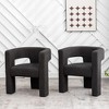 KINWELL 28" Wide Boucle Upholstered Square Armchair (Set of 2) - 4 of 4