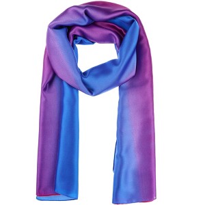 INSPIRE CHIC Women's Gradient Color Satin Colorful Lightweight Soft Scarves 1Pc - 1 of 4