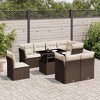 vidaXL 9 Piece Patio Sofa Set with Cushions Brown and Cream Poly Rattan - Without Storage - 2 of 4