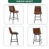 NEWLAYOUT Counter Height Bar Stools Set of 2, Upholstered Faux Leather Barstool with Back for Kitchen Island - 3 of 4