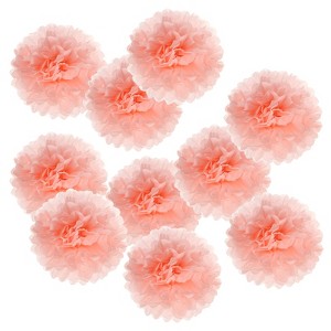 Unique Bargains Decorative Reusable Party Wedding Tissue Pom Poms Flowers 10 Pcs - 1 of 4