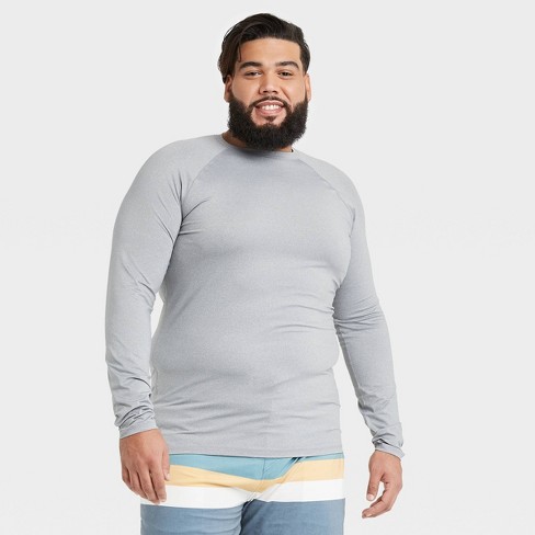 Men's Big & Tall Slim Fit Long Sleeve Rash Guard Swim Shirt - Goodfellow &  Co™ Gray 5XLT