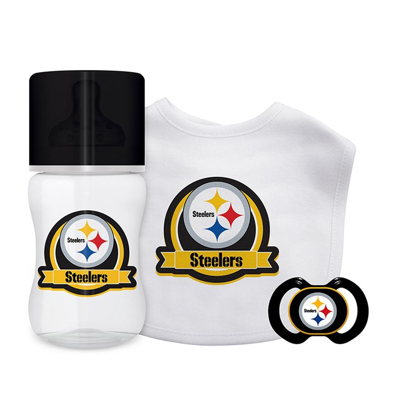 Baby Fanatic Officially Licensed 3 Piece Unisex Gift Set - NFL Pittsburgh Steelers, 1 of 4