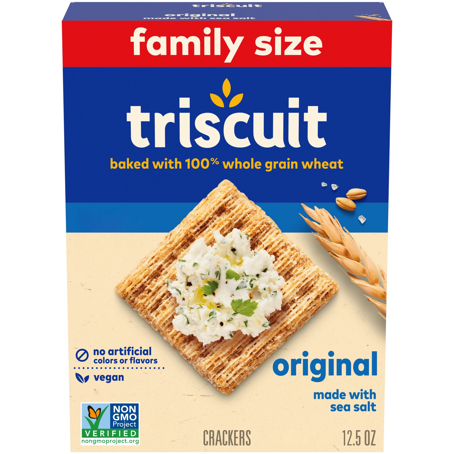 Triscuit Original Whole Grain Wheat Vegan Crackers Family Size - 12.5oz