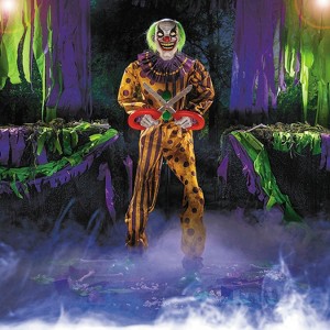 6 Ft. Animated Light-Up Yellow & Black Snippers the Clown Halloween Decoration - 1 of 1