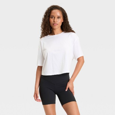 Women's Boxy Cropped Short Sleeve Top - JoyLab™