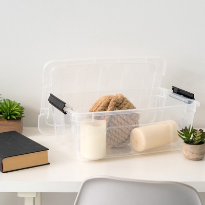ClearView 16.5" Stackable Storage Box with Secure Latching Buckles