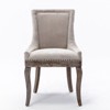 Ultra Side Dining Chair，Thickened fabric chairs with neutrally toned solid wood legs， Bronze nail head，Set of 2 - 2 of 4