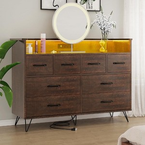 CuisinSmart 8-Drawer Dresser, Wide Bedroom Dresser Chest with Open Space, Modern Chest of Wide Drawers for Living Room, Entryway, Hallway - 1 of 4