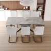 NicBex 62.4"-78.15" Dining Table Set for 6 Modern Extendable Dining Table with Metal Base with 6 Upholstered Chairs - 4 of 4