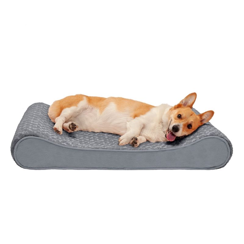 FurHaven Ultra Plush & Suede Luxe Lounger Memory Top Dog Bed, 1 of 4