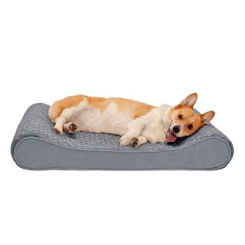 FurHaven Ultra Plush & Suede Luxe Lounger Memory Top Dog Bed