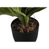 Monarch Specialties Artificial Plant 17 inch Tall Dracaena Indoor Faux Fake Table Greenery Potted Real Touch Decorative Green Leaves Black Pot - 3 of 4
