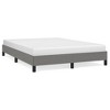 vidaXL Modern Dark Gray Fabric Bed Frame with Plywood Slats and Supportive Legs, Sized for Queen - 3 of 4