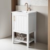 20" Bathroom Vanity Cabinet with Ceramic Sink Top Set,Freestanding, Two-Tier Storage Rack, Soft Closing Door - Leovsnove - 3 of 4
