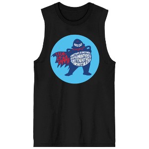 Captain Underpants Mighty Tighty Whities Crew Neck Sleeveless Men's Black Tank Top - 1 of 2