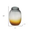 HomeRoots 10" Charcoal And Orange Ombre Round Glass Table Vase - 3 of 4