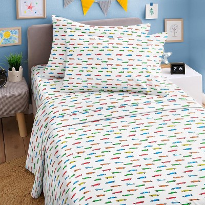 Kids 4 Piece Bed Sheet Set - Cute & Cozy Wrinkle-Resistant with Vibrant Designs - CGK Linens.