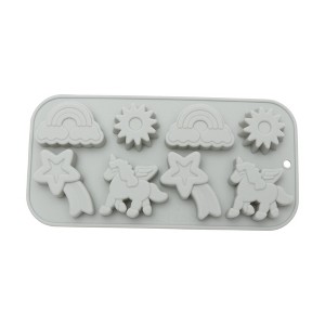 Unique Bargains Candy Moulds 8-Cavity Unicorns Rainbow Comet Candy Mould Hand Wash 8.5"x4.17"x0.71" 1 Pc - 1 of 4