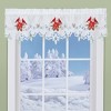 Collections Etc Embroidered Cardinal Poinsettia Festive Window Valance - 2 of 3