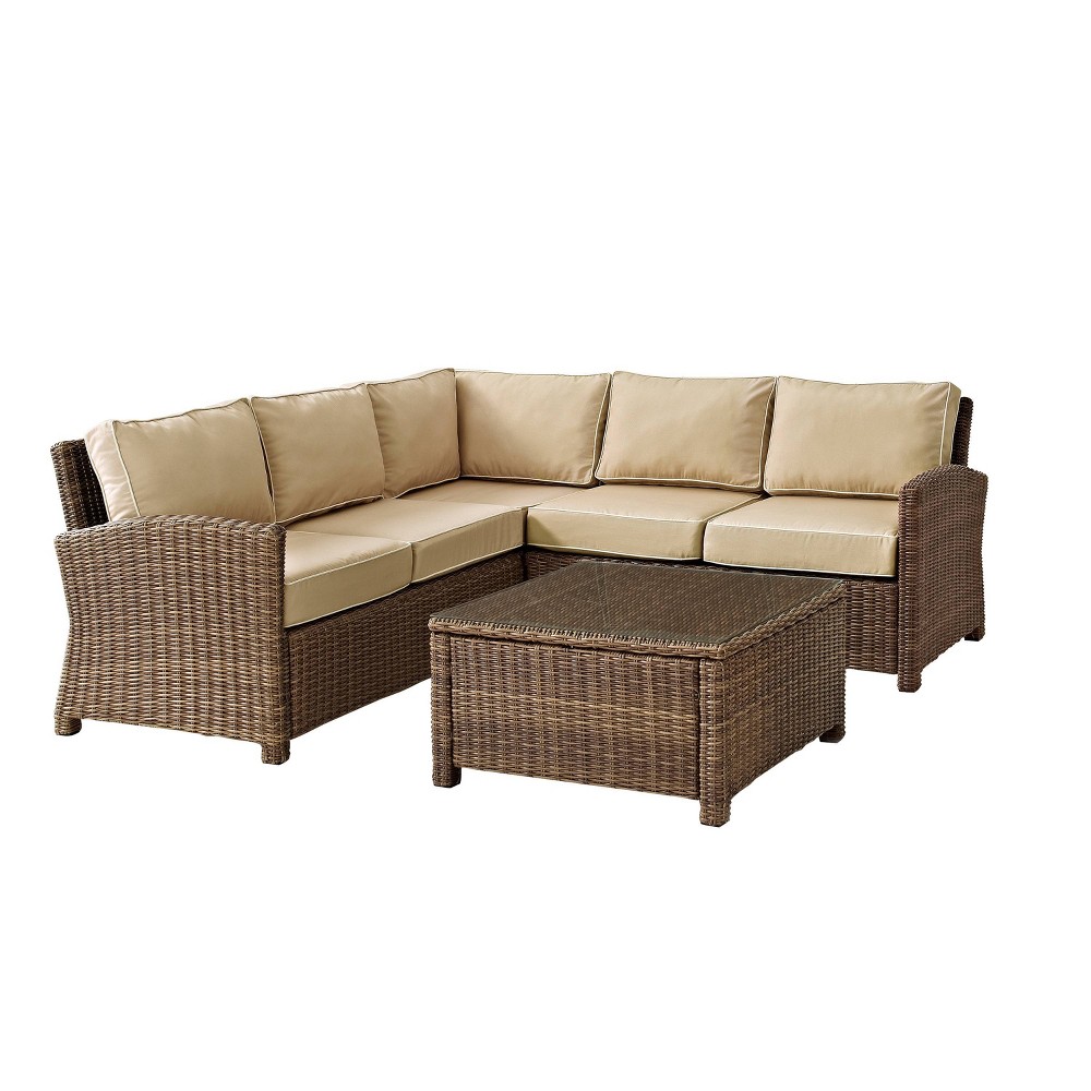 Photos - Garden Furniture Crosley 4pc Bradenton Steel Outdoor Patio Sectional Sofa Furniture Set San 