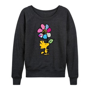 Women's - Peanuts - Woodstock With Flower And Pattern Lightweight French Terry Slouchy - 1 of 4