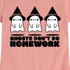 Girls' - Instant Message - Ghosts Don't Do Homework Fitted Short Sleeve Graphic T-Shirt - 2 of 4
