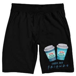Friends TV Coffee And Friends Men's Black Sleep Pajama Shorts - 1 of 4