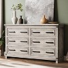 55" Farmhouse Chest of Drawers, 6 Drawer Dresser, with Natural Texture, with Metal Handle, for Living Room, Entryway - 4 of 4
