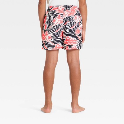 Art Class Boys' Sunset Palms Swim Trunks with Built in Boxers - art class™ Black/Coral/Aqua L — фото 2