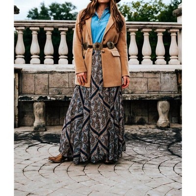 Women's Paisley Maxi Skirt - TASHA POLIZZI