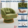Swivel Barrel Accent Chair, 360° Teddy Fabric Upholstered Armchair with Striped Backrest & Plush Padding, Comfy Round Lounge Chair - 4 of 4