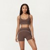 Anna-Kaci Active Women's Sports Bra with Scoop Neck, Wide Straps, and Contrast Stitch Detailing for Medium Support - 2 of 4