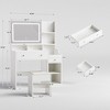 HYLEORY Vanity Desk with Mirror, Power Outlet, Hair Dryer Bracket, Makeup Table with 2 Drawers,3 Color Modes Available for Bedroom,White - 2 of 4