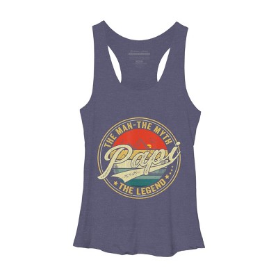 Women's Design By Humans Vintage Sunset Papi, The Man, Myth, Legend By COVI Racerback Tank Top