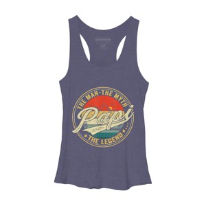 Women's Design By Humans Vintage Sunset Papi, The Man, Myth, Legend By COVI Racerback Tank Top - 1 of 2