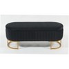 Airsurfer Oval Velvet Storage Bench with Metal Legs, Upholstered Lift-Top Ottoman Bench for Bedroom, Living Room, or Entryway - 3 of 4