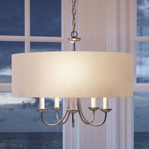 Urban Ambiance Luxury Transitional Chandelier,  21-1/8"H x 21-5/8"W,  Brushed Nickel Finish, UHP2280 - 1 of 4