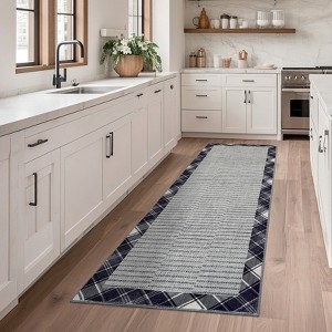Area Rugs Washable Modern Bordered Rug Low Pile Non-Slip Rugs for Living Room Geometric Indoor Floor Carpet - 1 of 4