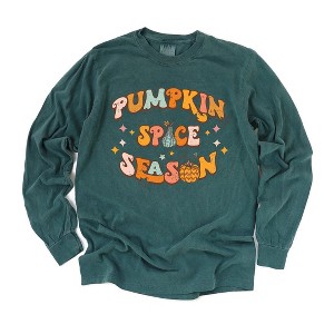 Simply Sage Market Women's Pumpkin Spice Season Colorful Long Sleeve Garment Dyed Tee - 1 of 4